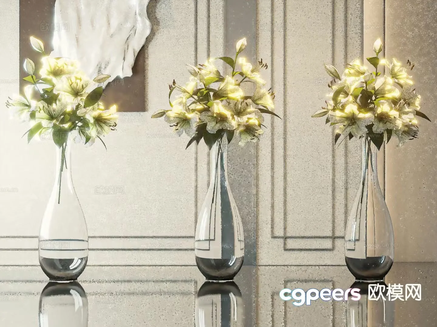 flowers flower arrangement vase floral 3d model