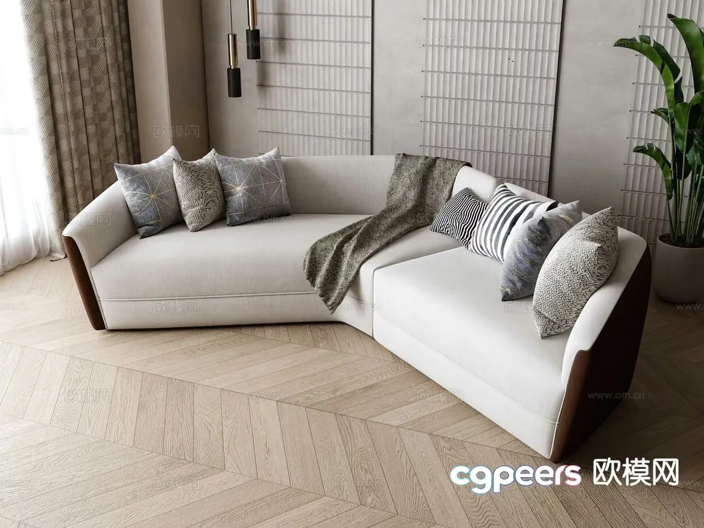Special shaped sofa curved sofa 3d model