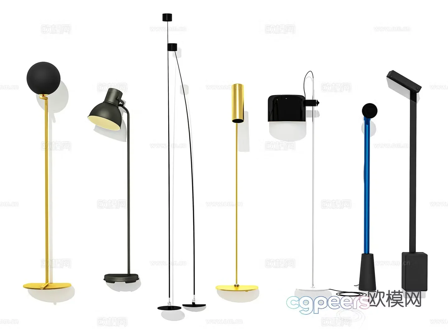 Modern Wasabi Lighting Fixture Indoor Bedroom Study Living Room Floor Lamp Ambient Light Combination 3D Model