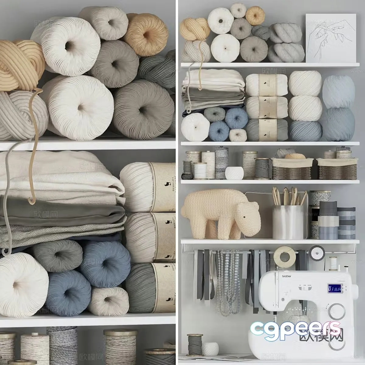 Modern knitted yarn 3d model