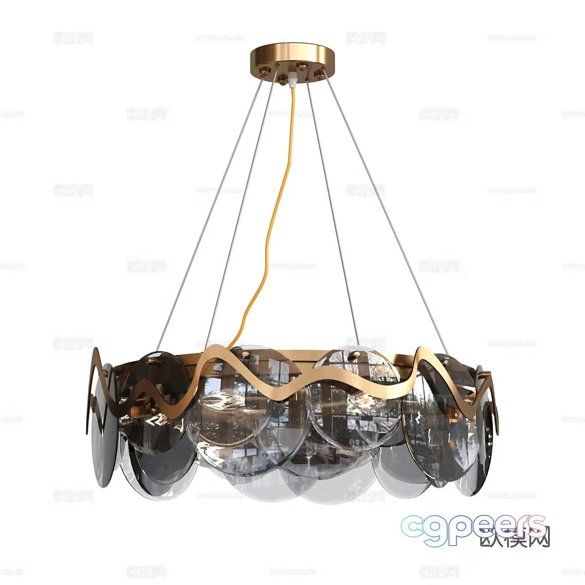 Modern simple chandelier chandelier simple chandelier light luxury chandelier glass chandelier 3d model