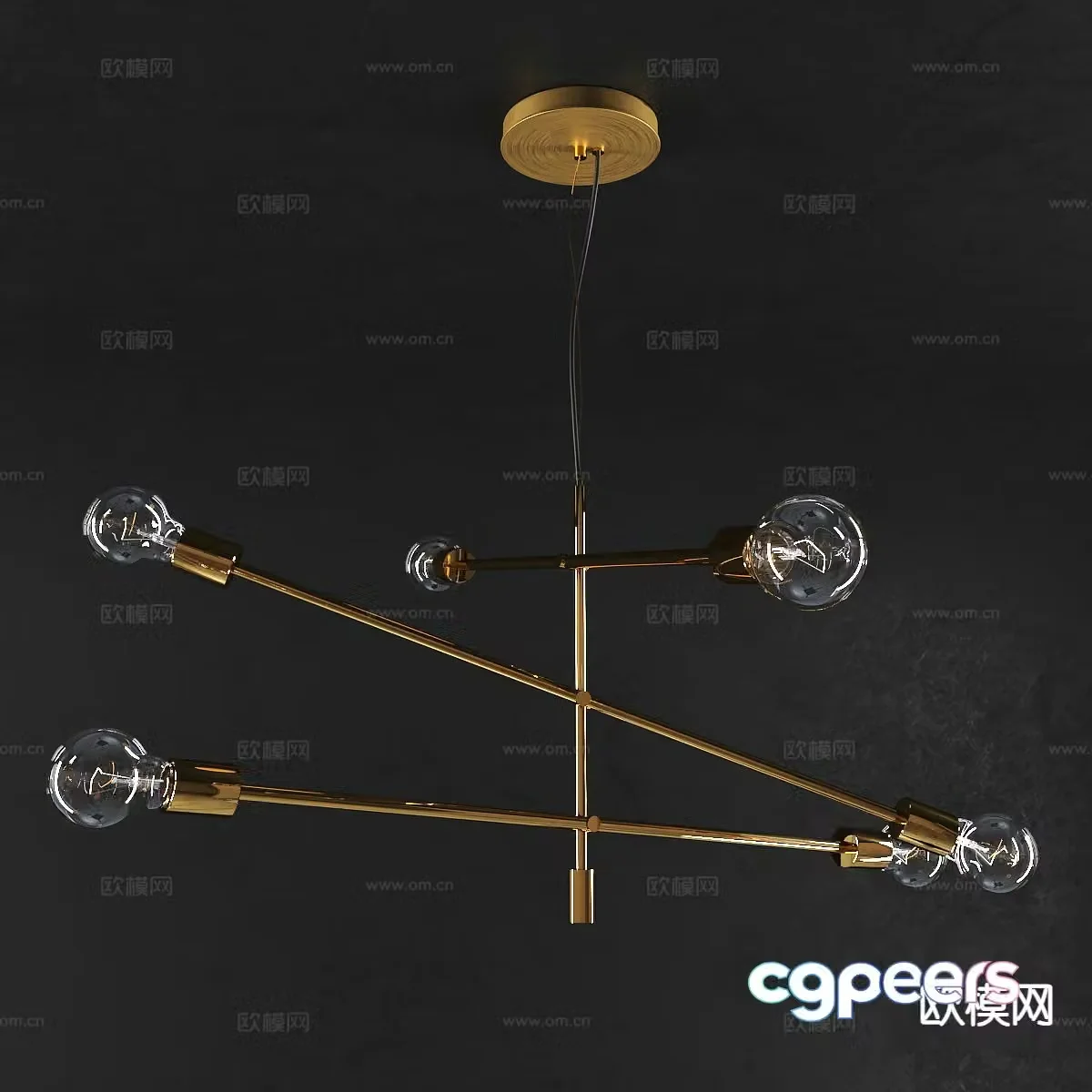 Light luxury chandelier glass chandelier 3d model