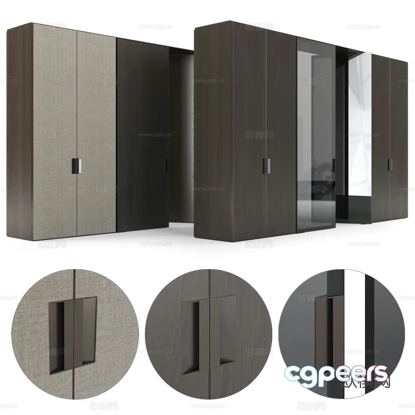 Modern Italian minimalist Poliform Shoud door wardrobe 3D model