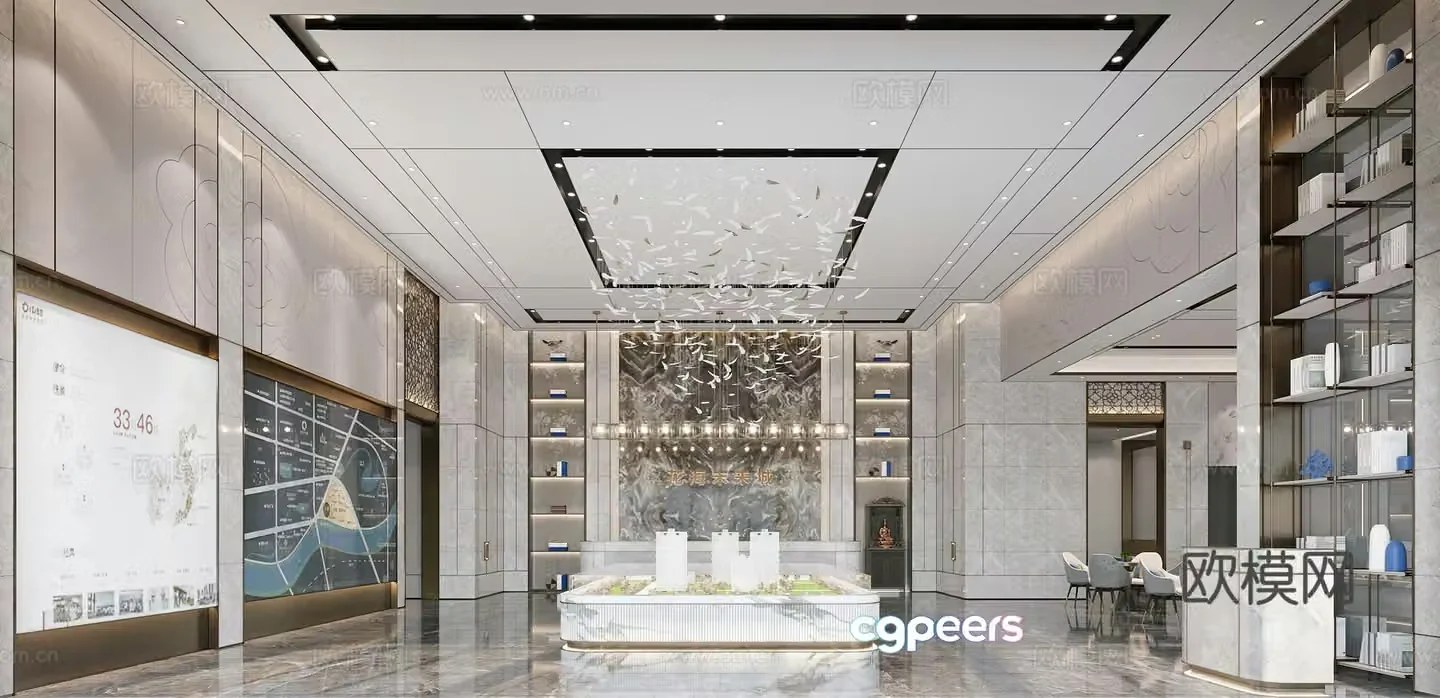 Modern sales office sales center 3D model