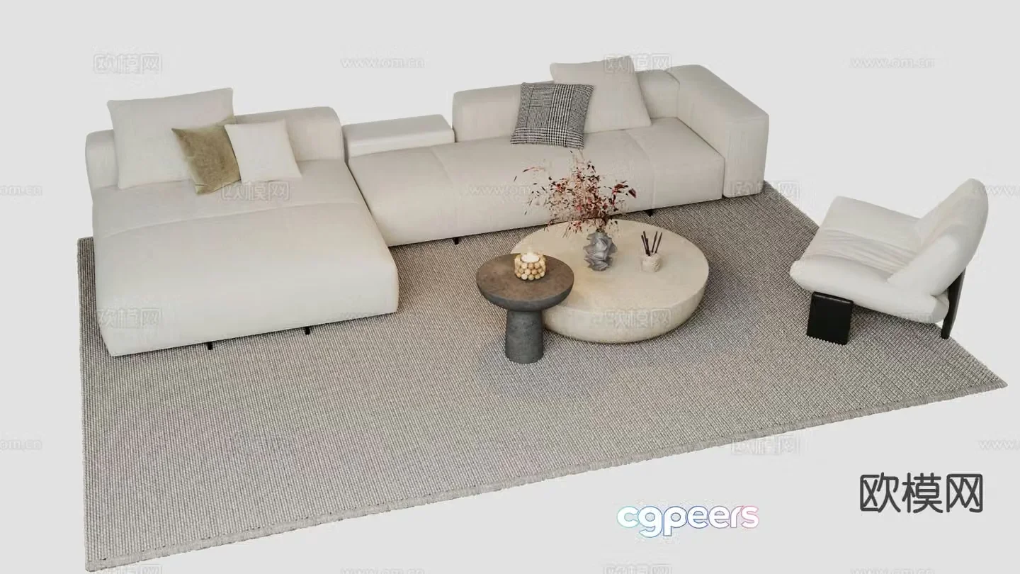 Modern sectional sofa 3d model