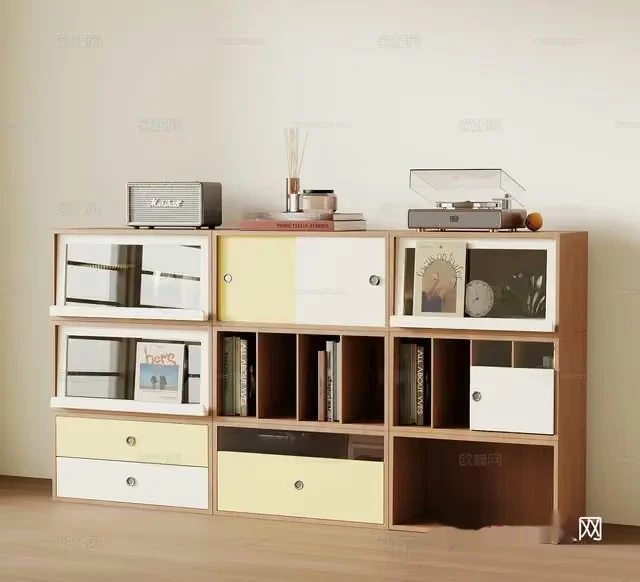 A Wooden Shelving Unit 3D Model – 12165 – VRAY Render