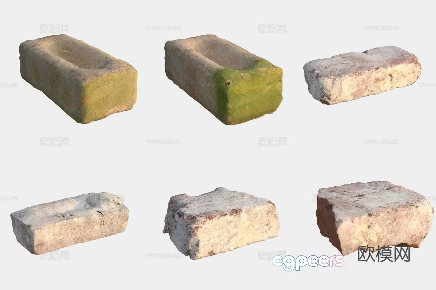 Brick stone building materials 3d model