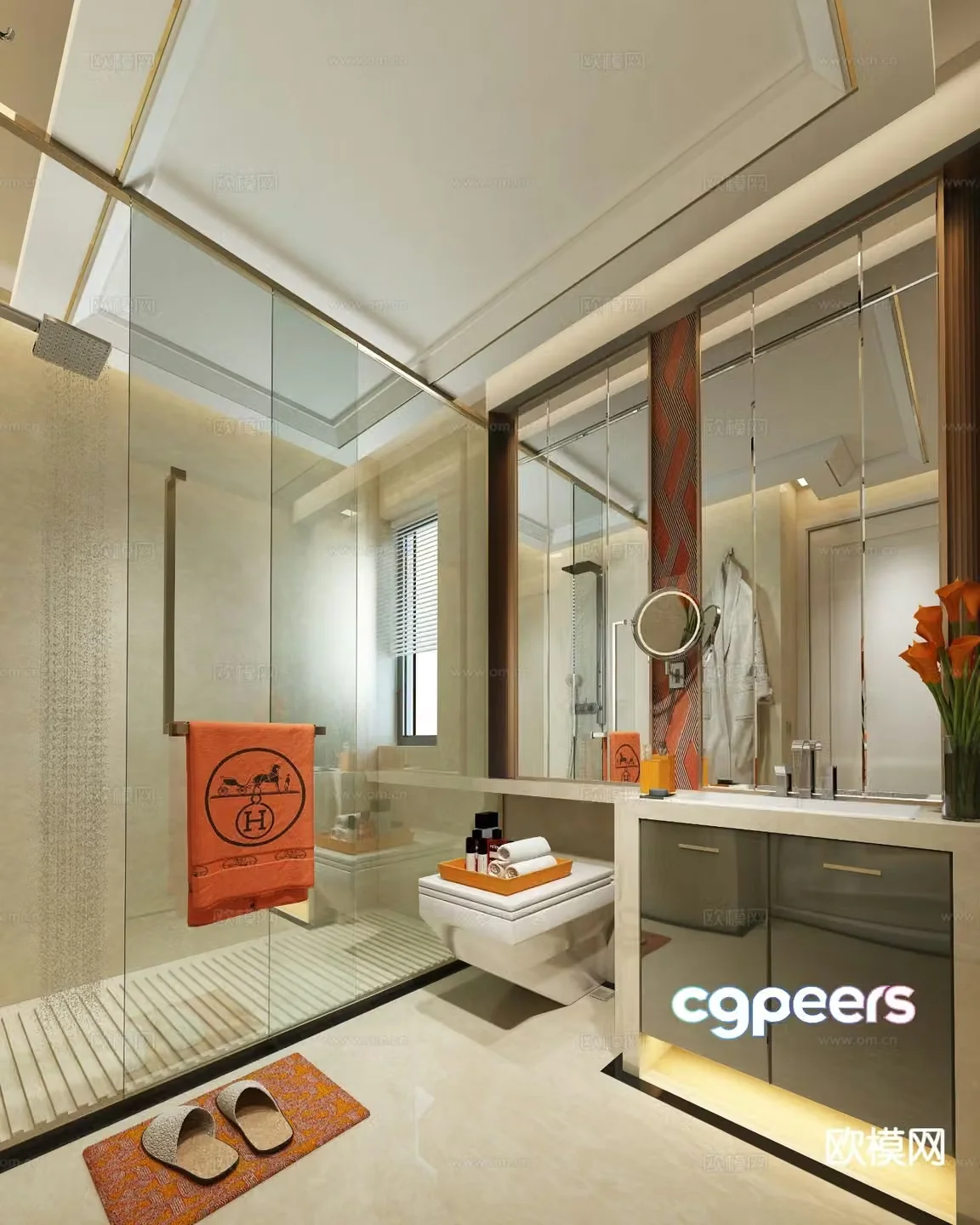 Modern bathroom bathroom toilet 3d model