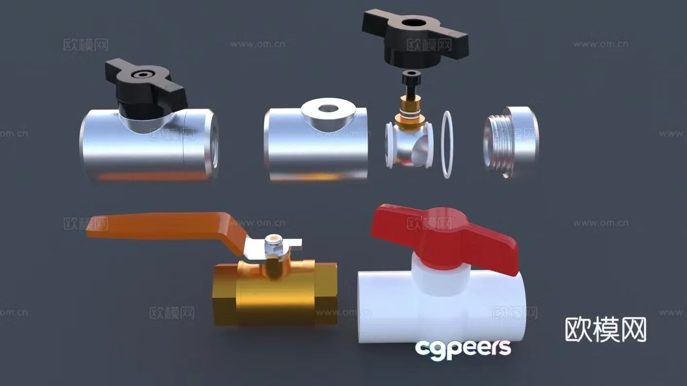 Valve Pipe valve Regulating valve Gas valve Gate valve Ball valve Manual valve Plastic valve 3D model