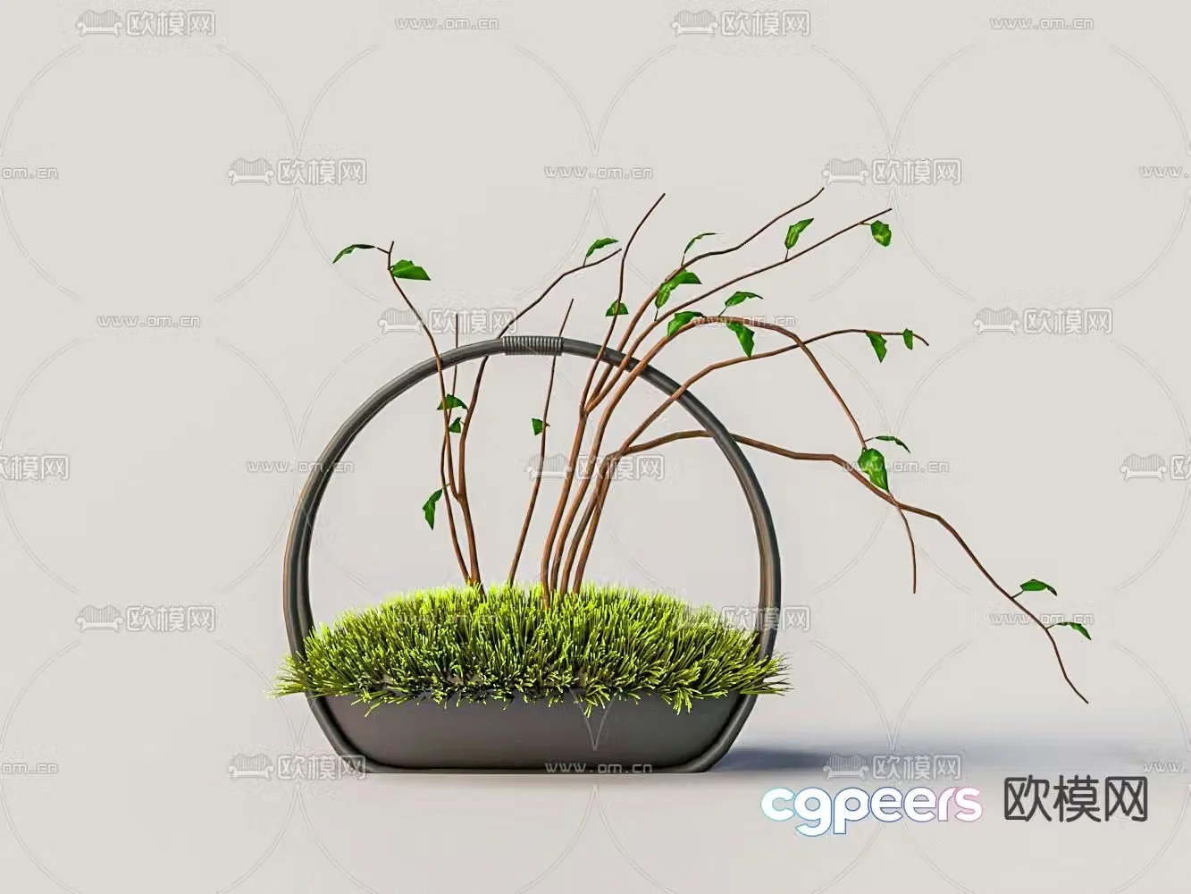 Flower basket bonsai 3d model