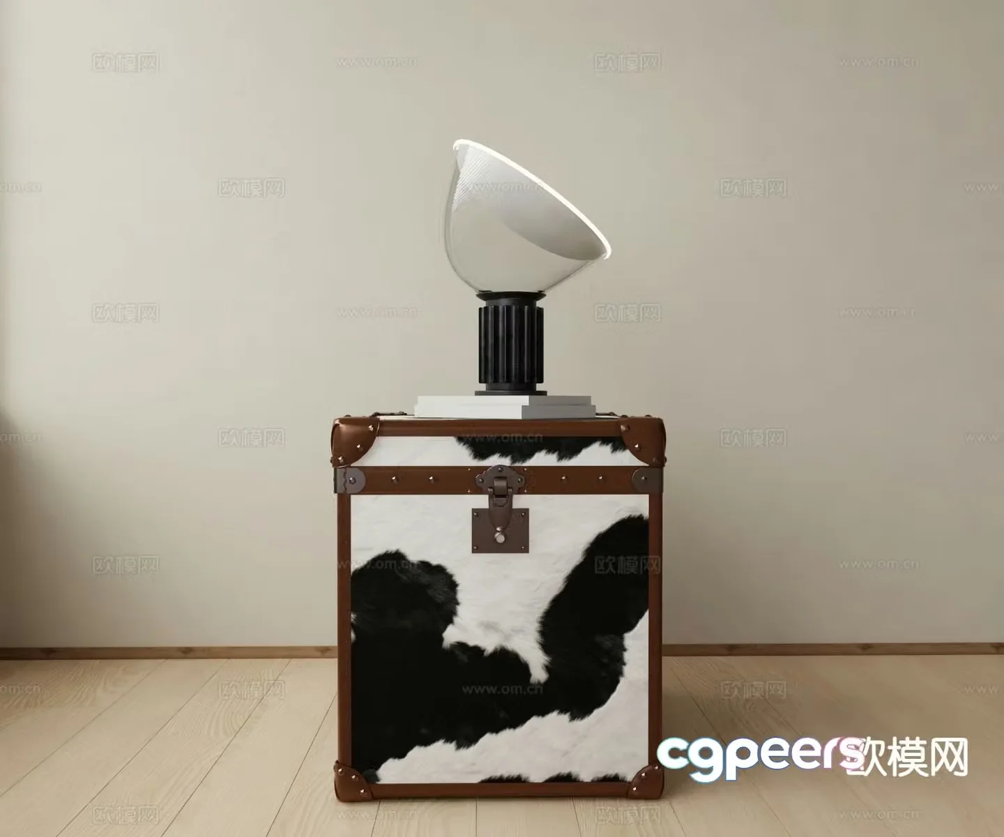 Medieval style bedside table 3d model