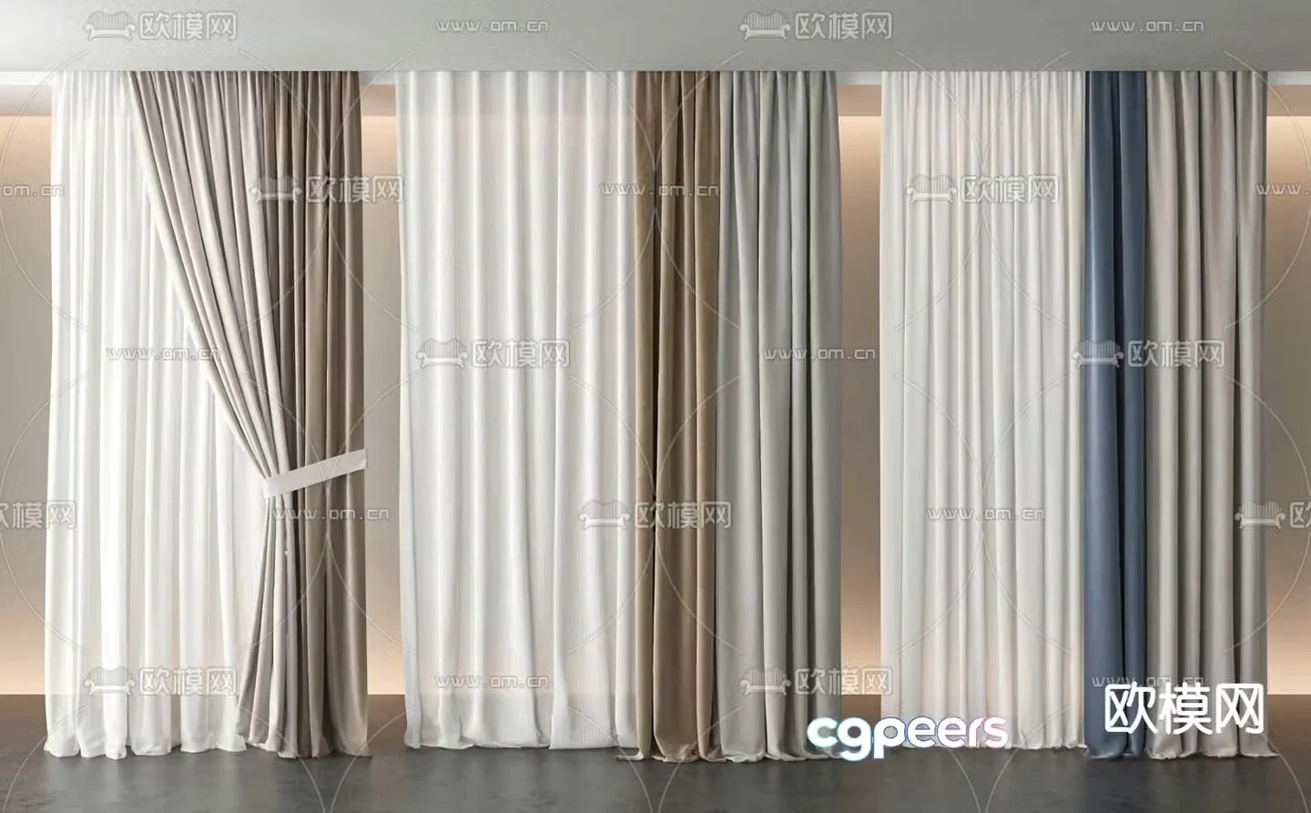 Plain curtains 3d model