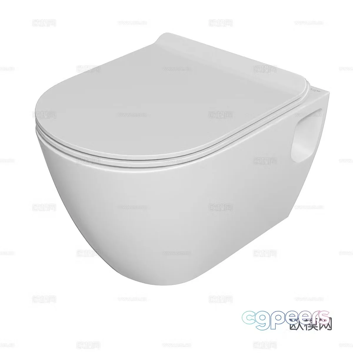 Modern toilet smart toilet wall-mounted toilet household toilet public toilet seat 3D model