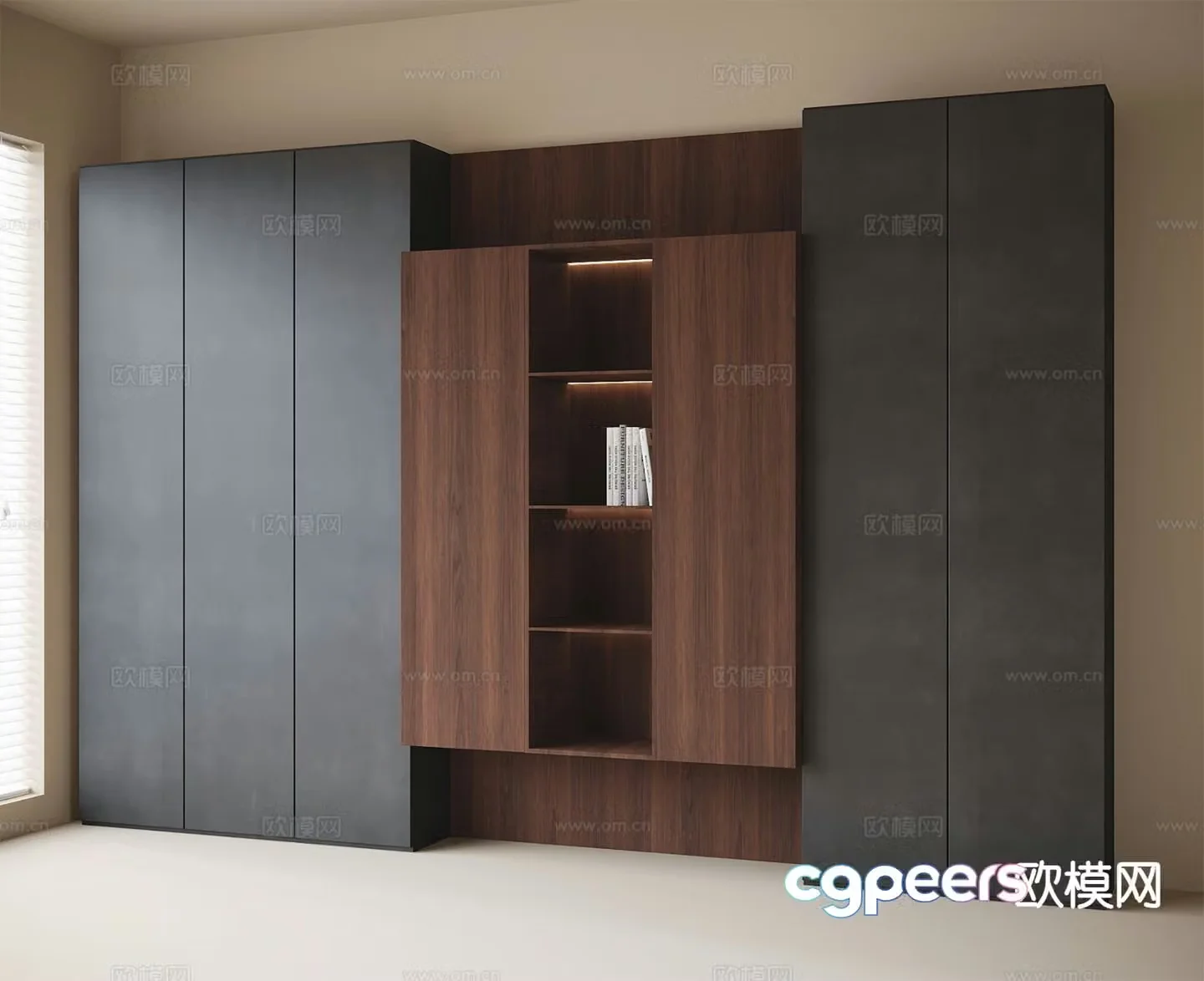 Medieval style bookcase bookshelf 3d model