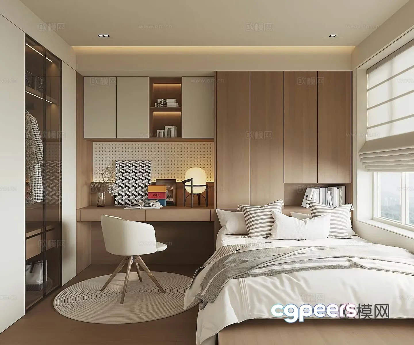 Modern tatami bedroom 3d model