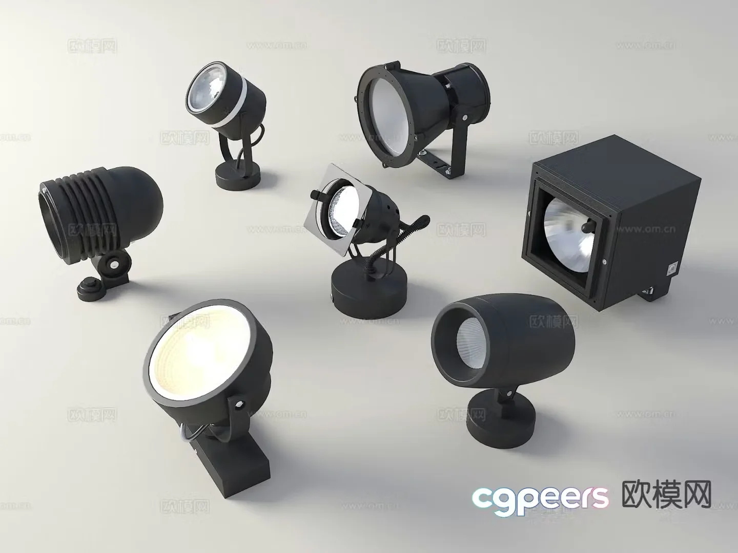 Outdoor floodlight floodlight wall washer turn signal 3D model