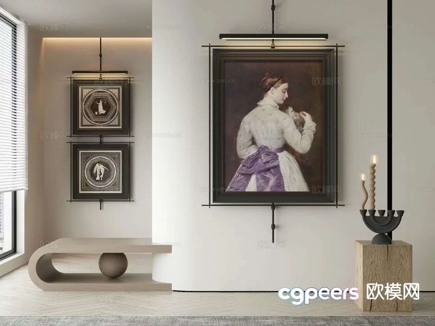 European decorative painting figure oil painting 3d model