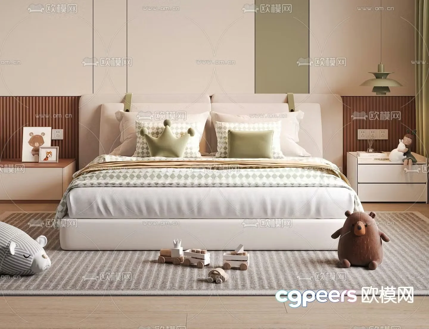 Modern children’s bed 3d model