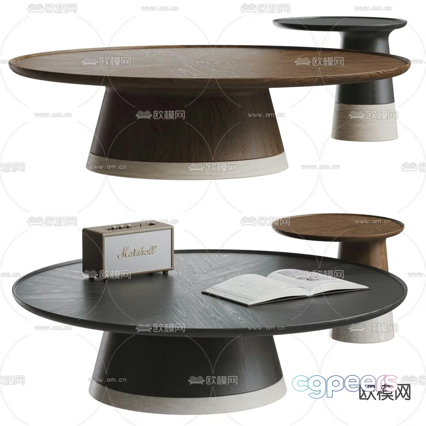 Medieval style coffee table log coffee table 3d model