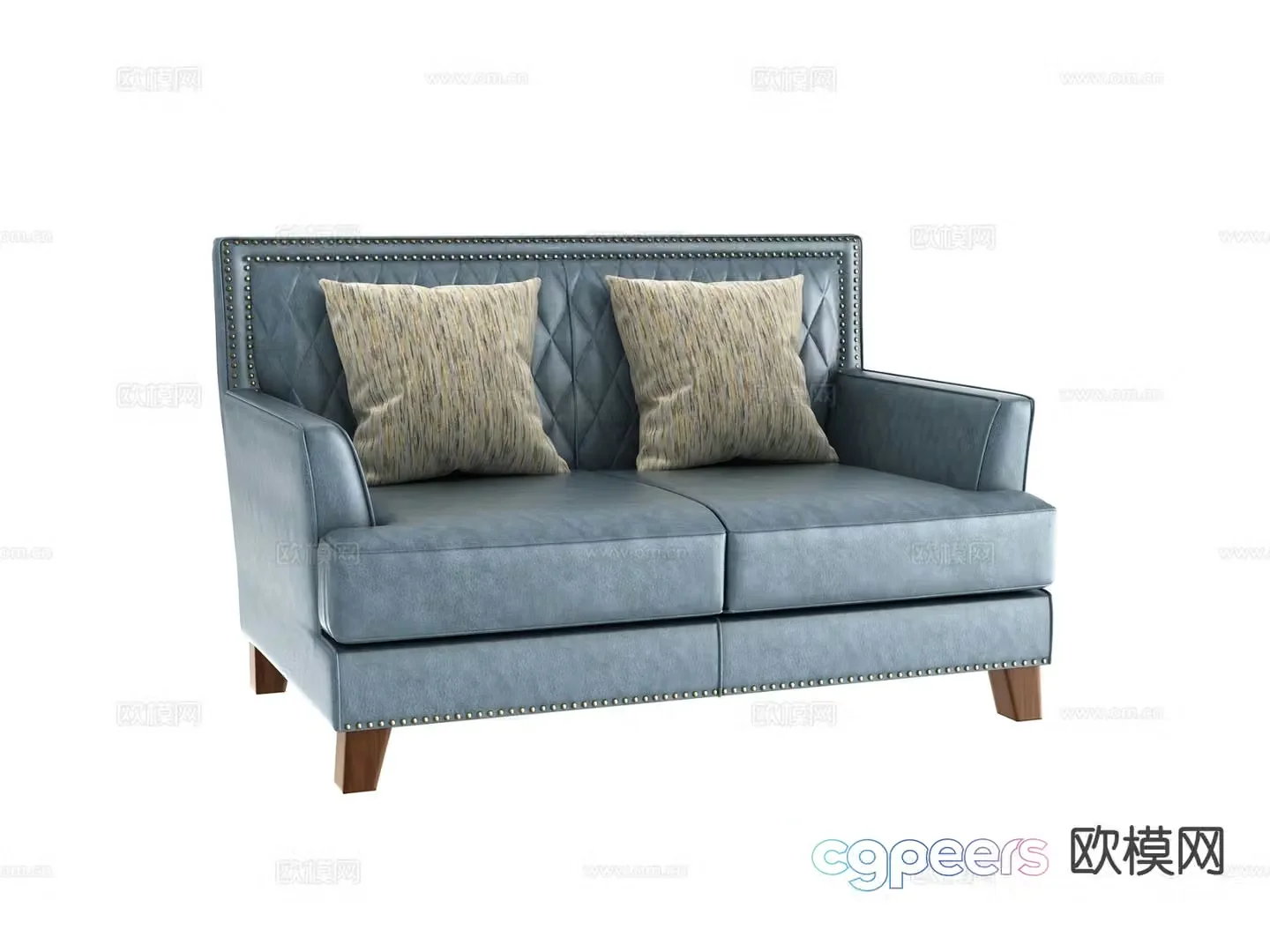 American sofa double sofa 3d model