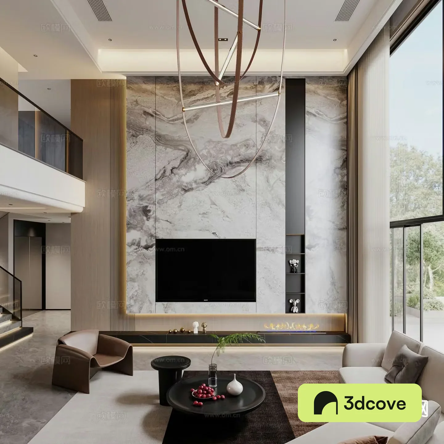 Modern villa living room empty living room