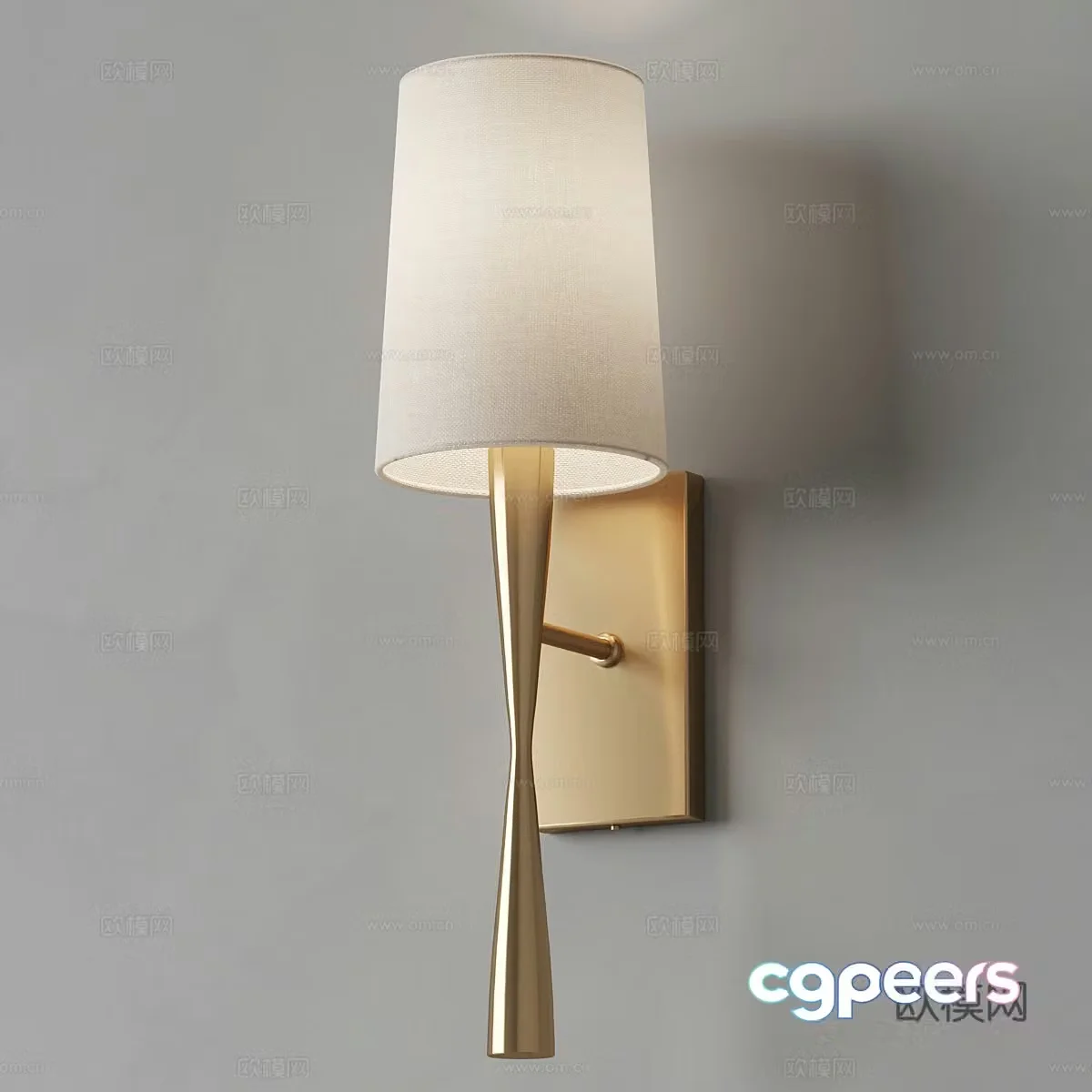Modern light luxury long strip metal wall lamp 3D model