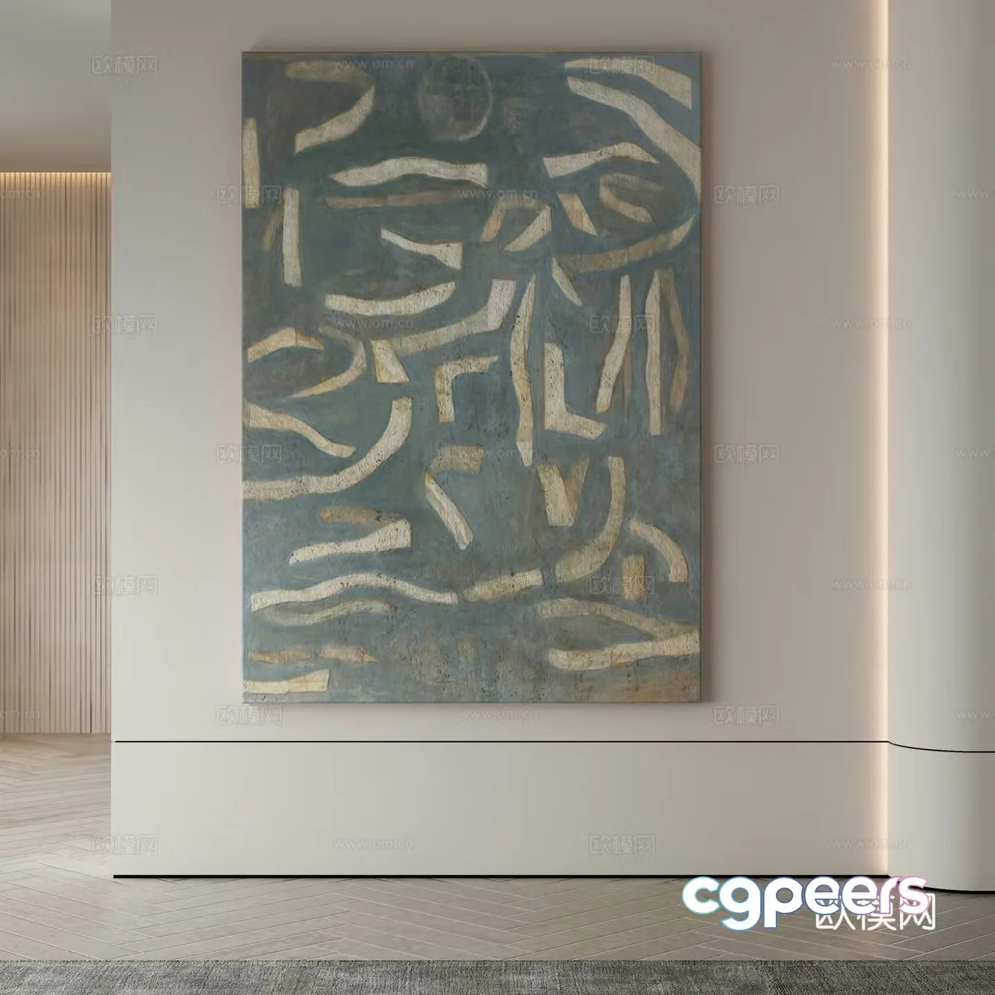 Modern Wasabi Hanging Painting Oil Painting 3D Model