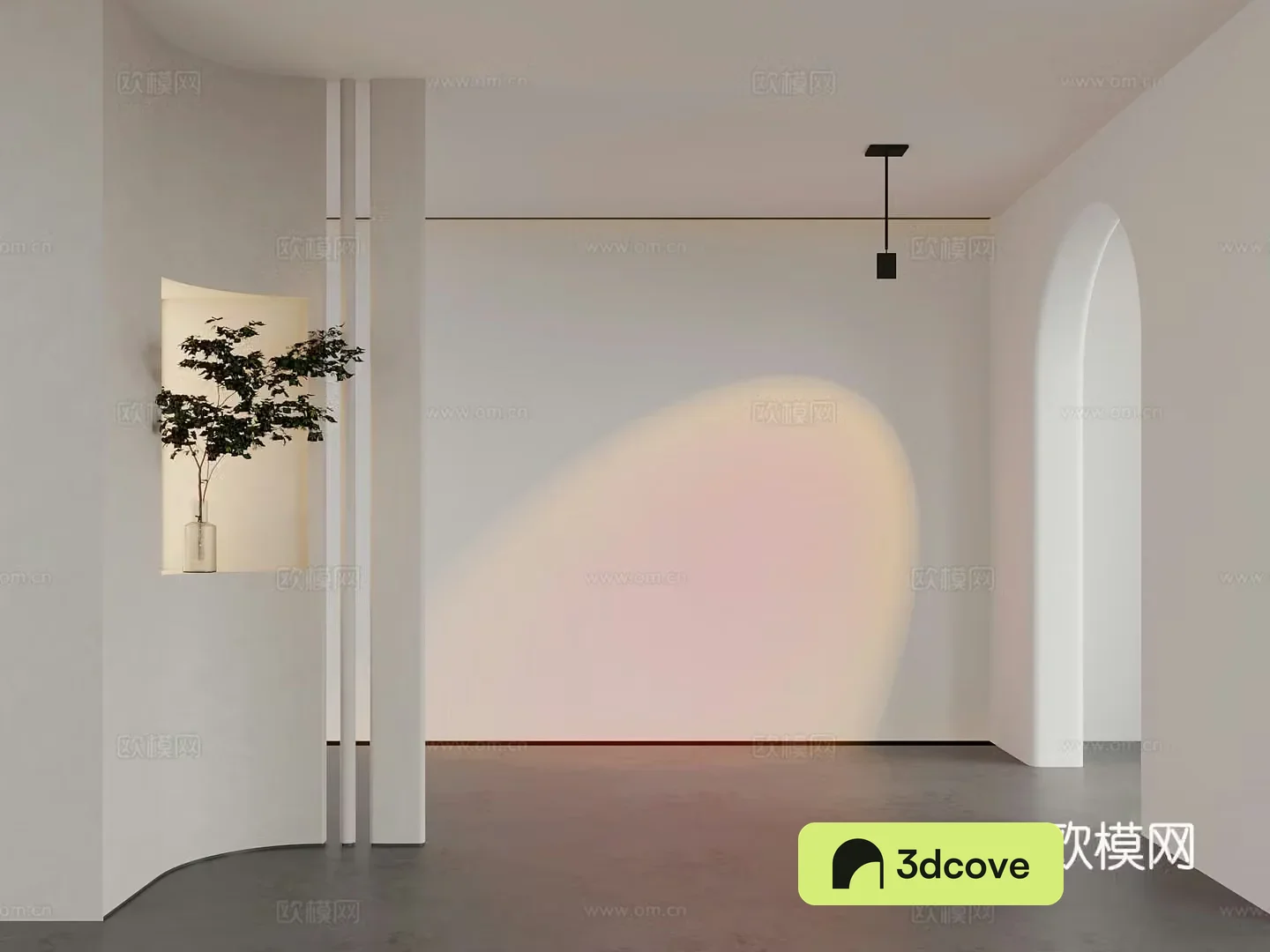 Modern entrance sunset light
