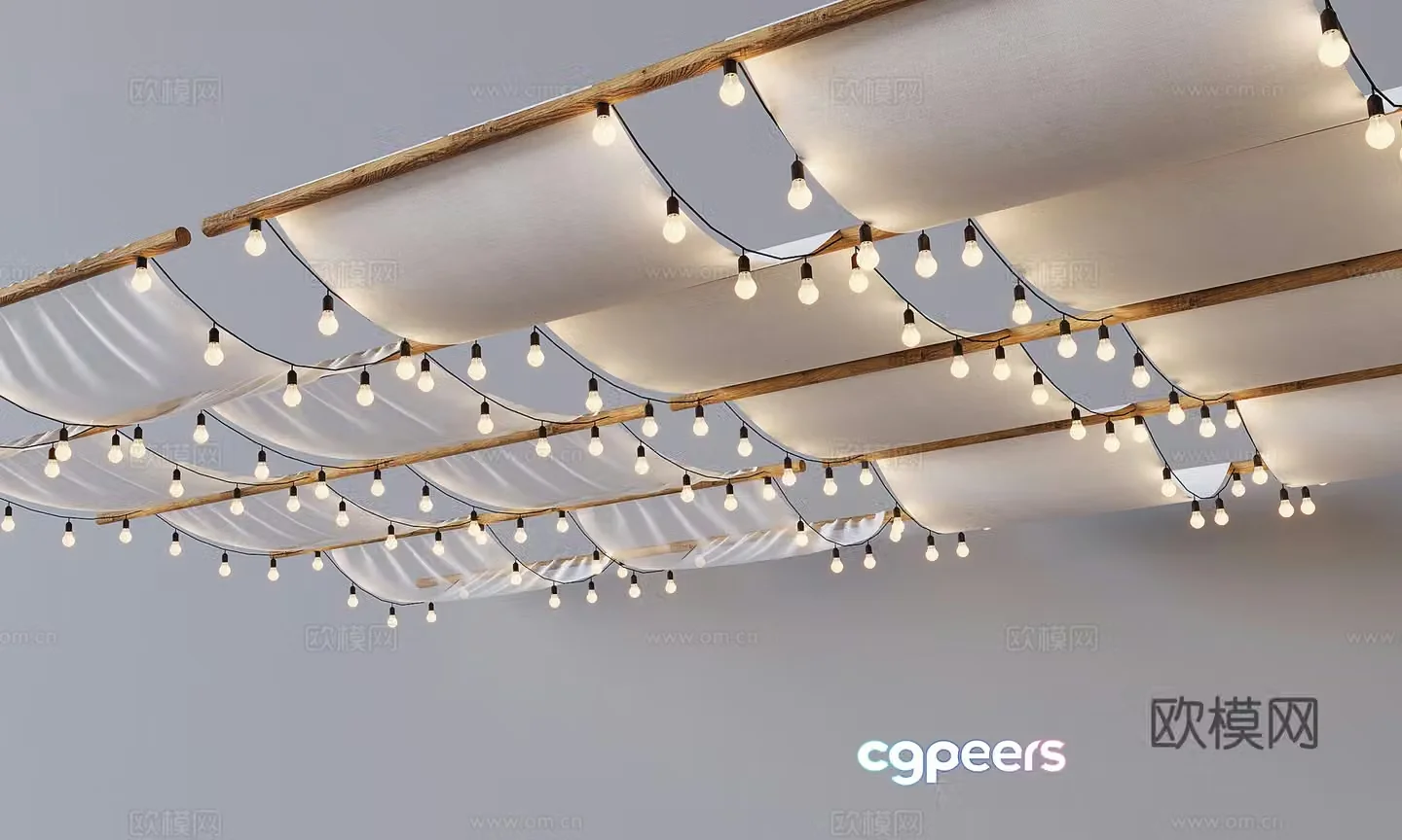 Canopy camping atmosphere tent decorative ceiling hanging cloth ceiling 3D model
