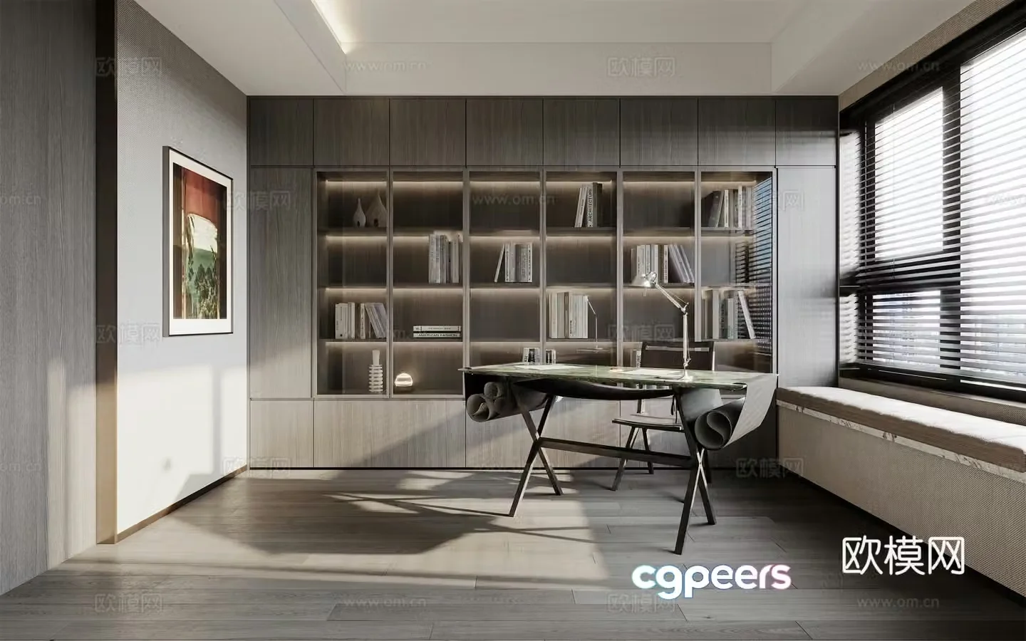 Modern study 3d model