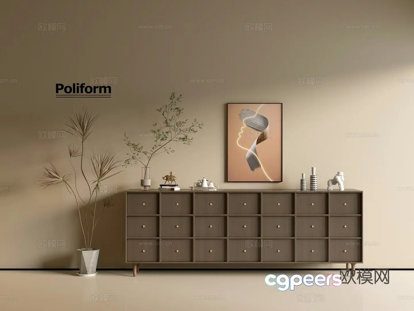 Modern wood grain cabinet ins wind minimalist wind cabinet whole cabinet sideboard balcony cabinet storage 3D model