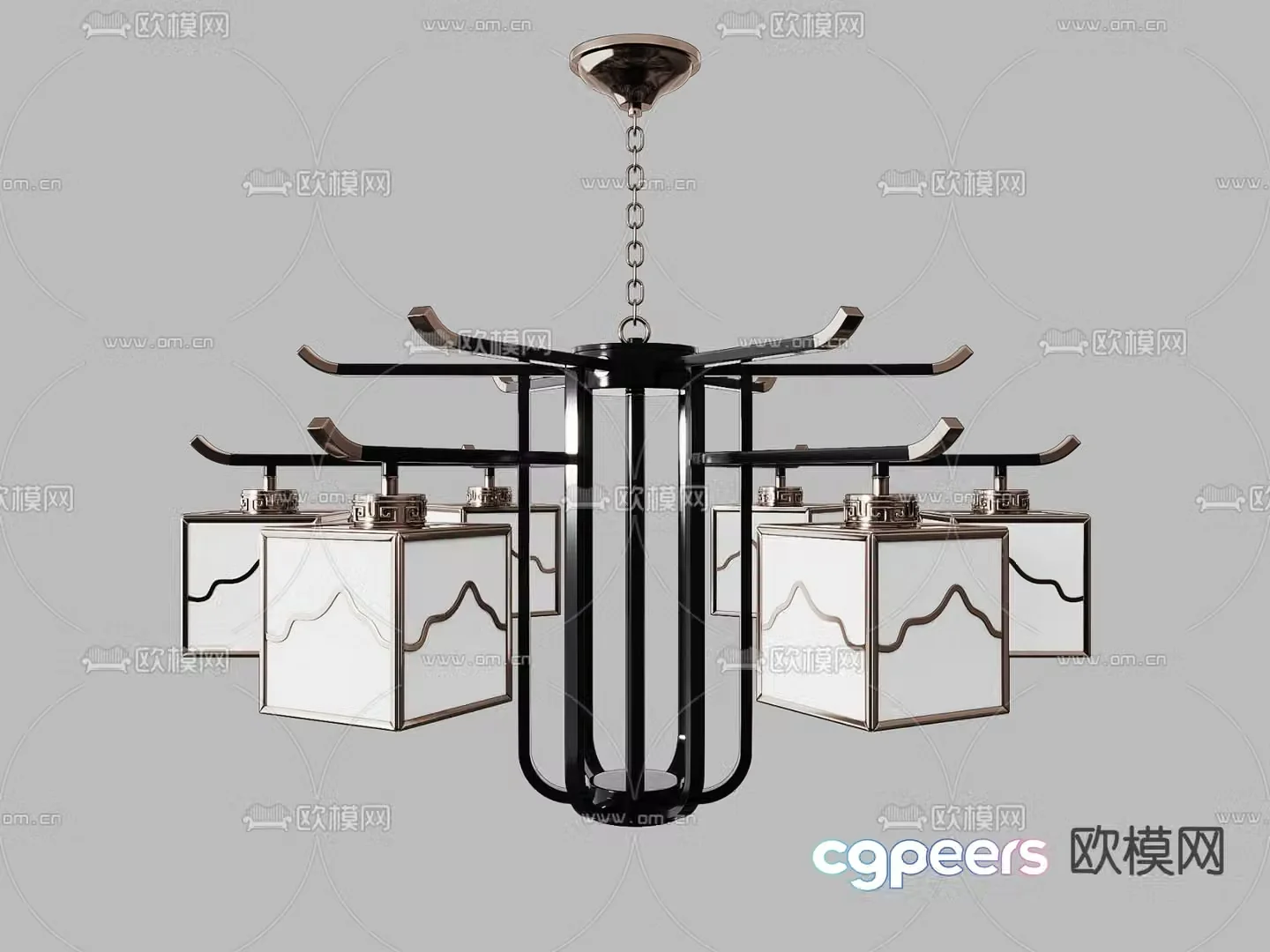 New Chinese chandeliers living room chandeliers multi-head chandeliers 3D model