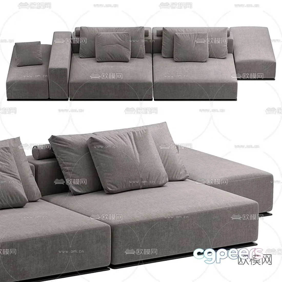 Poliform dark sofa 3d model