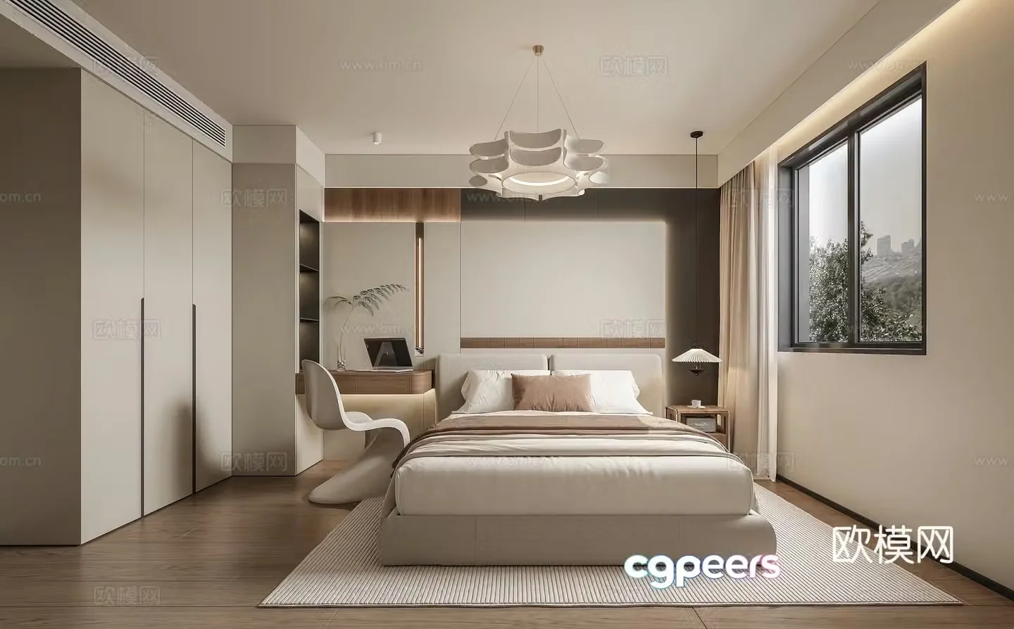 Cream style bedroom master bedroom 3d model