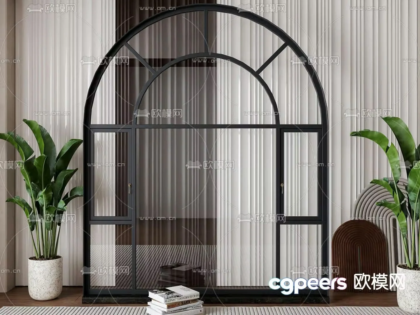 French window Arched window Floor-to-ceiling window 3D model
