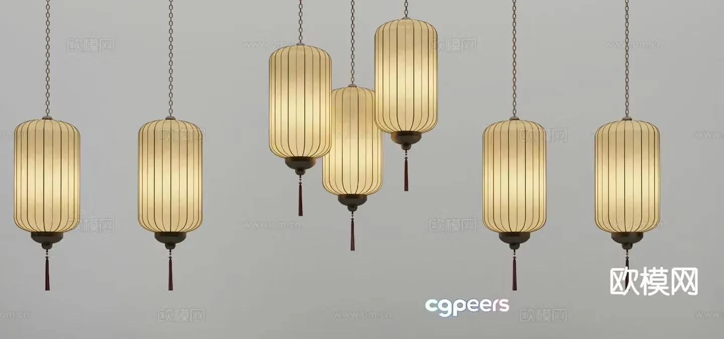 New Chinese style chandelier 3d model