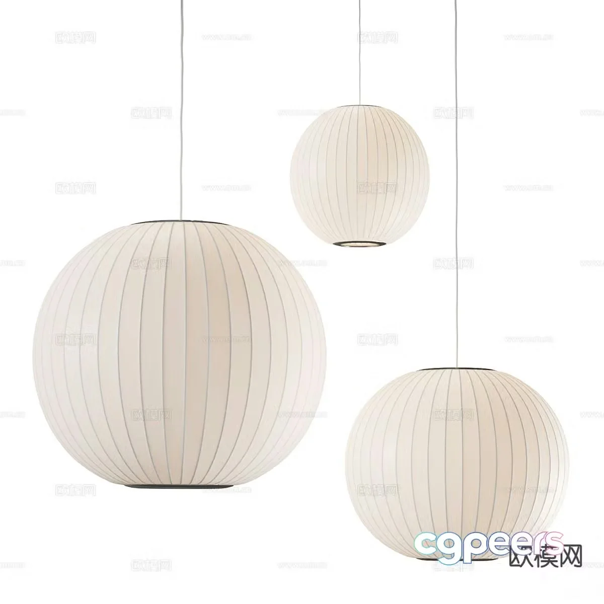 Wabi-sabi lantern chandelier 3d model
