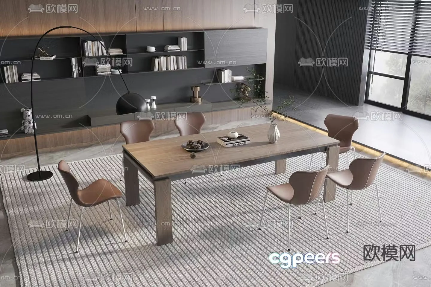 B&B Italia dining table and chairs 3d model