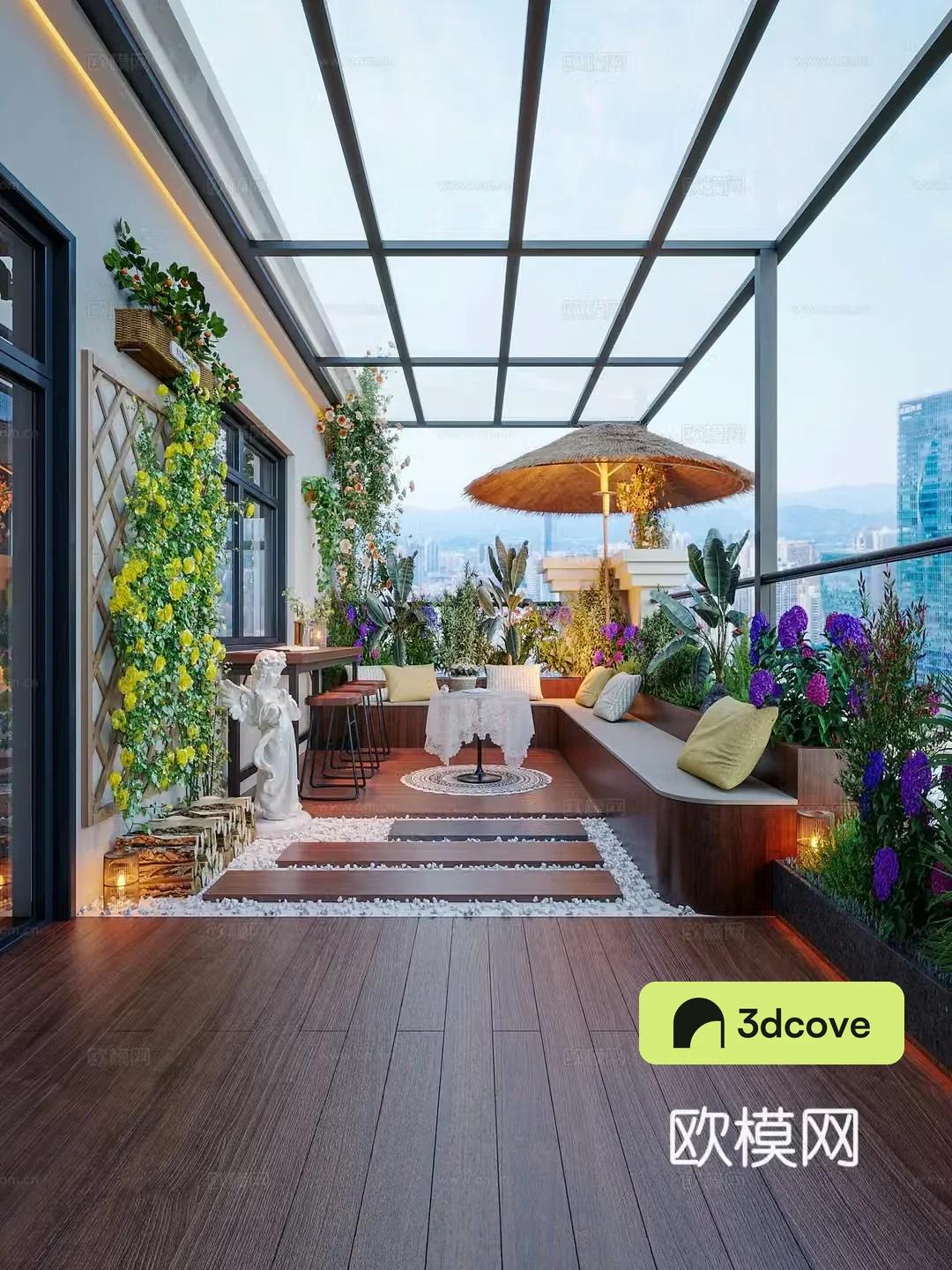 French roof garden balcony garden