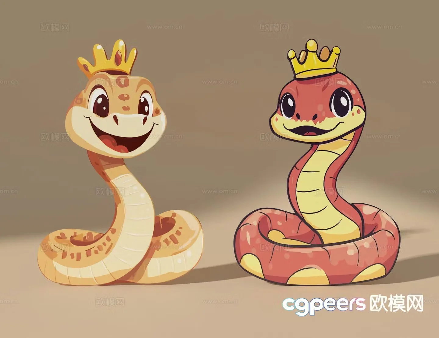 Cartoon snake wall decoration 3d model