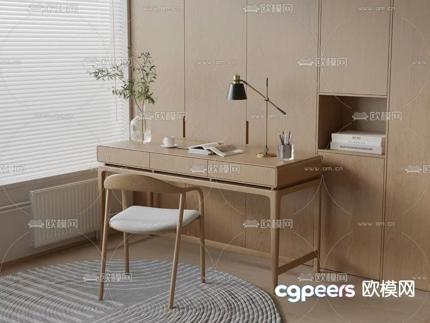 Nordic desk 3d model