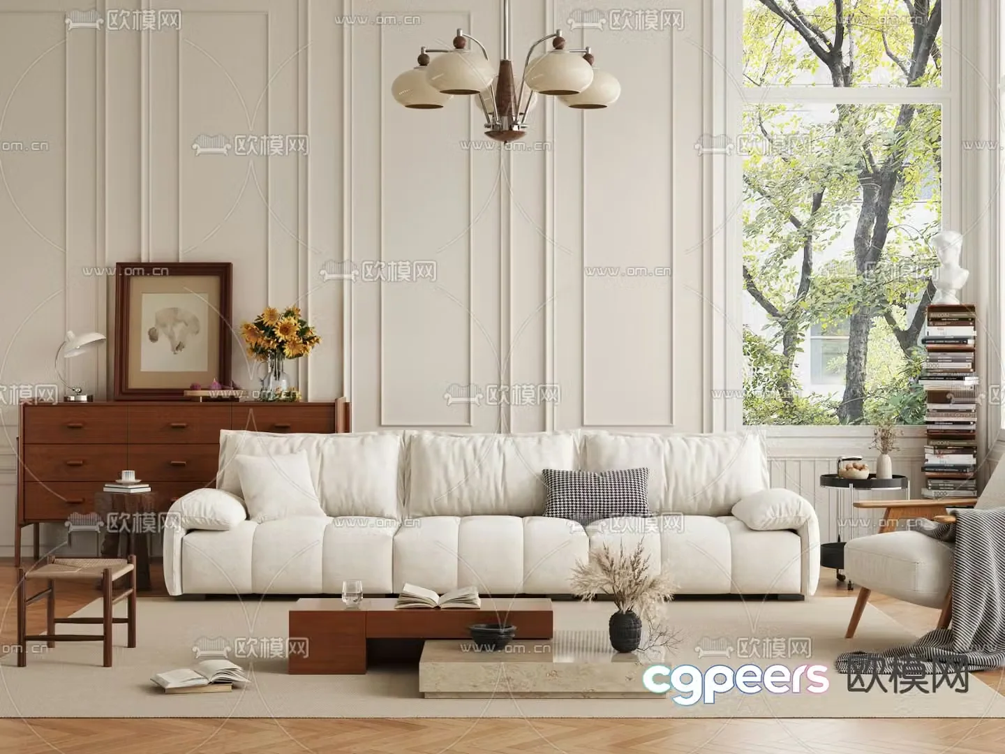 Medieval style modular sofa 3D model