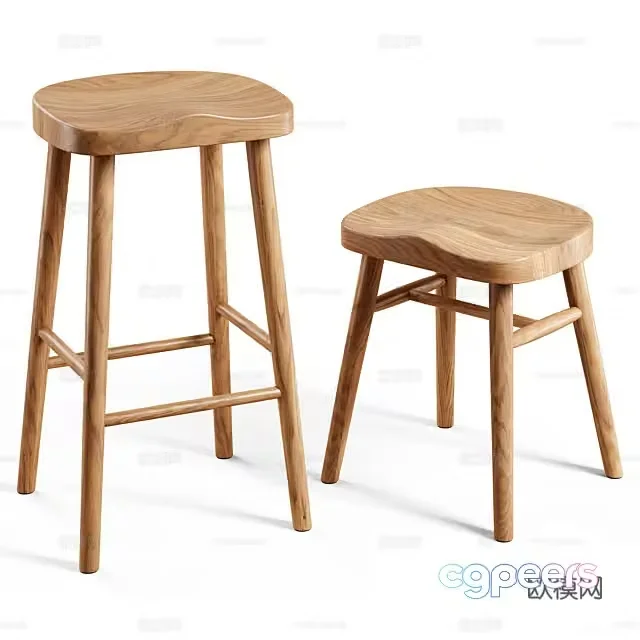 3D model of high-legged bar chair