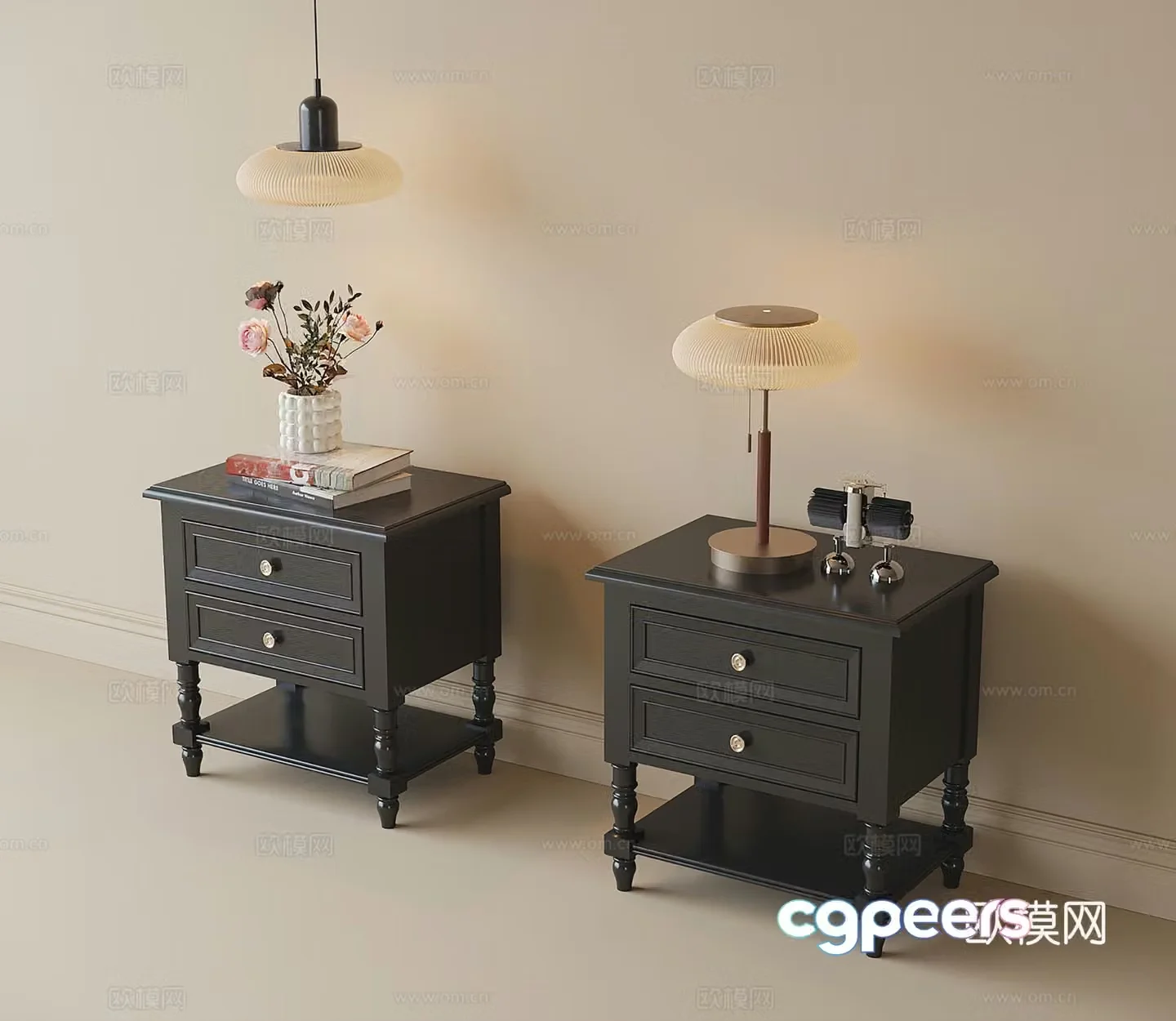 French bedside table lamp bedside chandelier 3d model