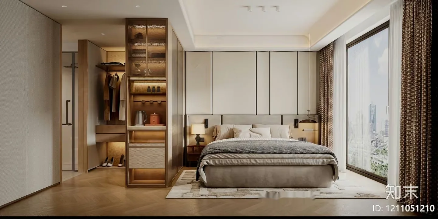 Cozy Modern Bedroom 3D Model – 3276 – VRAY Render