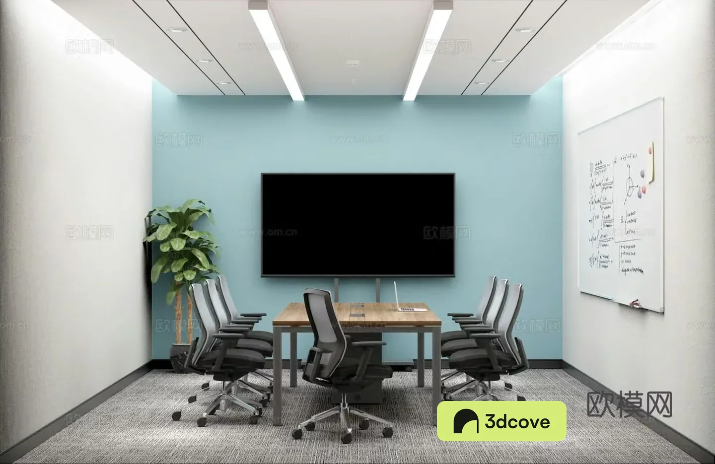 Modern small conference room negotiation room study seminar room reception room video conference room