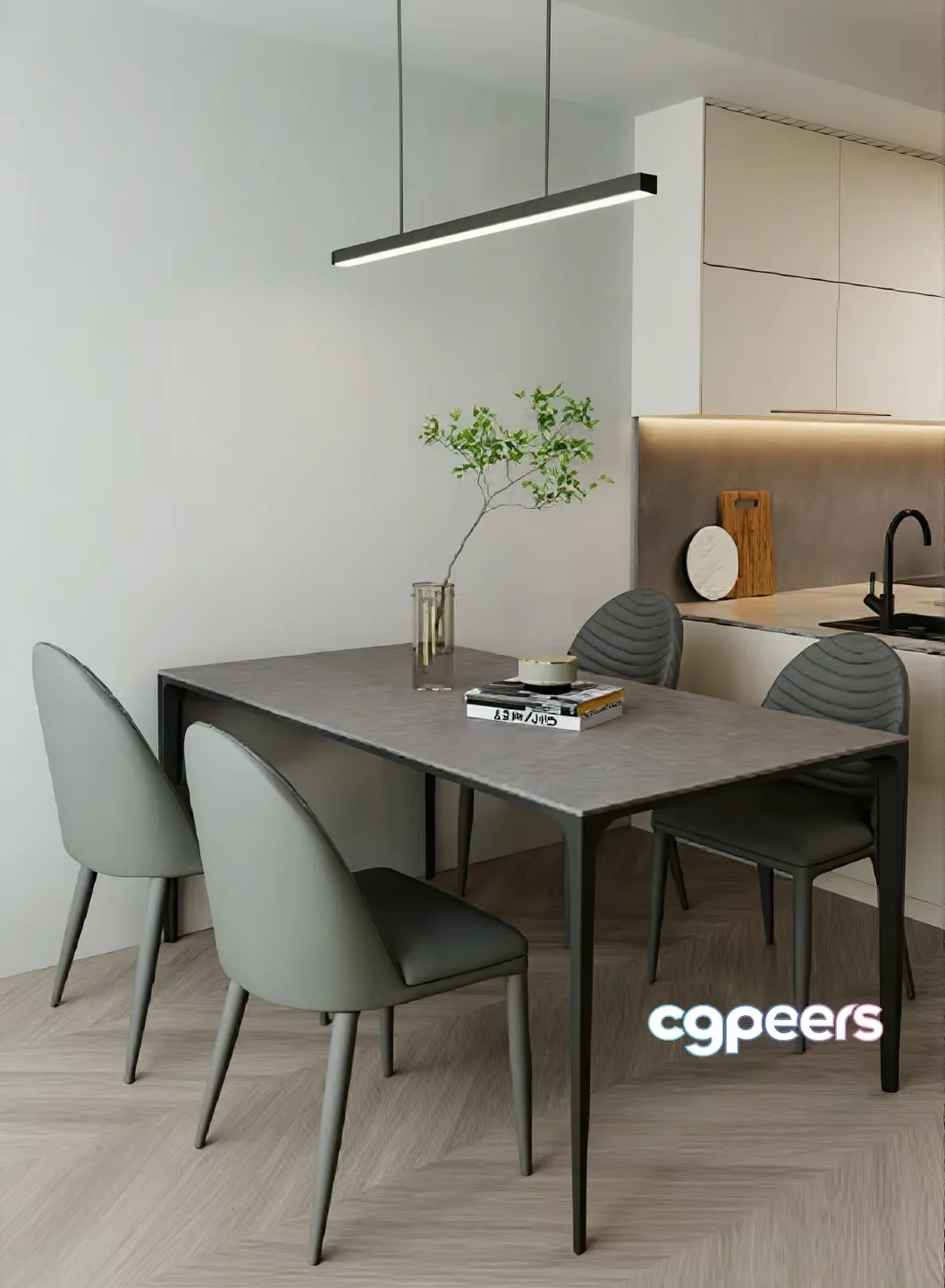 Modern Dining Table 3D Model – 4832 – VRAY Render