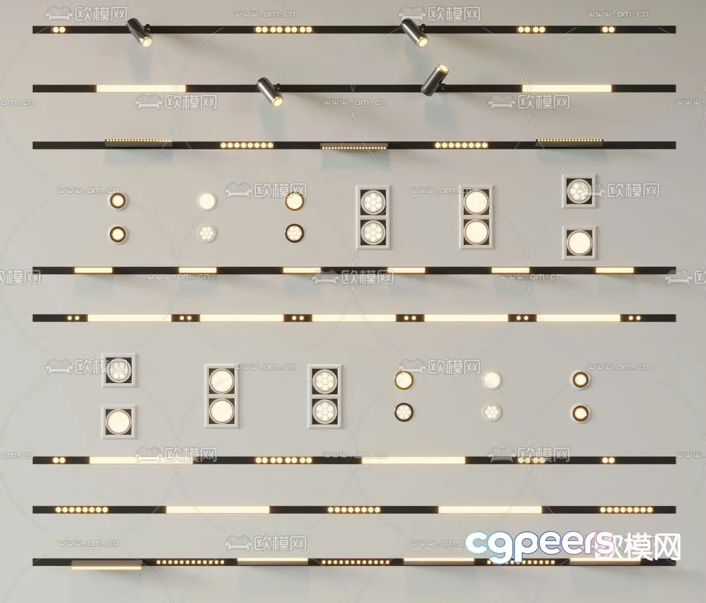 Magnetic light downlight spotlight track light 3d model