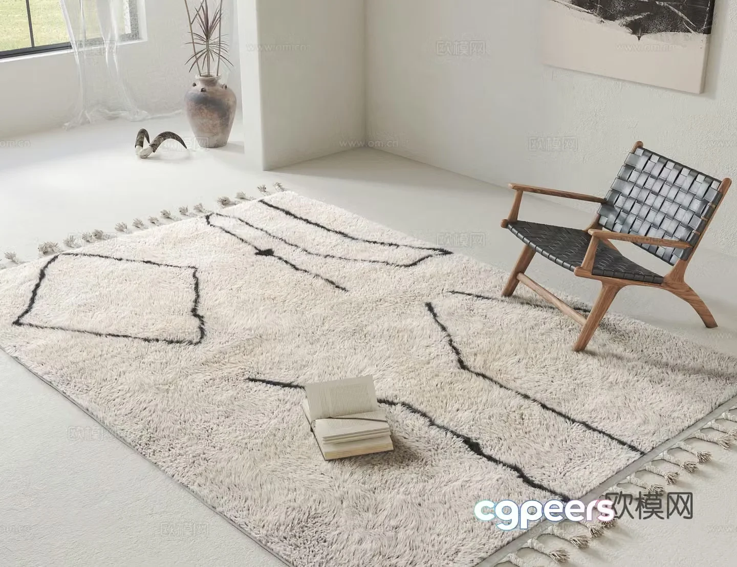Modern carpet Plush carpet Bedroom carpet Living room carpet 3d model