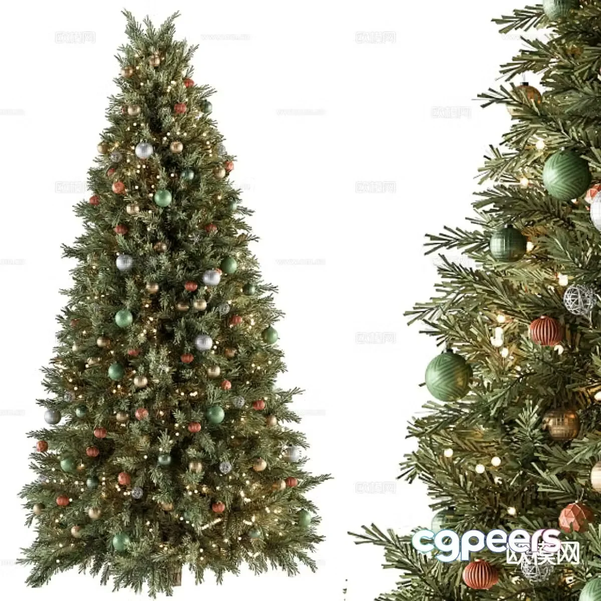 Modern Christmas tree ornament 3d model